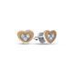 Hearts Sterling Silver Stud Earrings with Cubic Zirconia