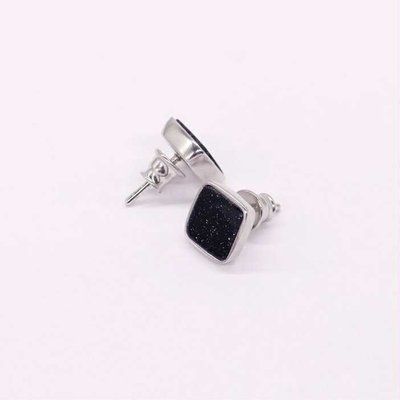 925 Sterling Silver Stud Earrings with Aventurine