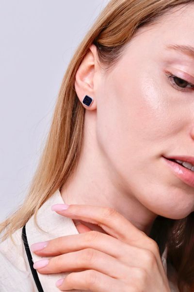 925 Sterling Silver Stud Earrings with Aventurine