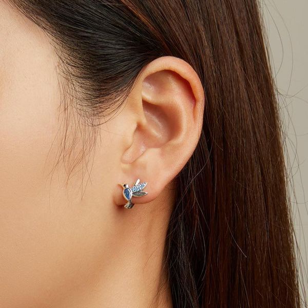925 Sterling Silver Colibri Lever Back Earrings with Cubic Zirconia