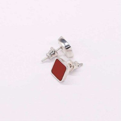 925 Sterling Silver Stud Earrings with Coral
