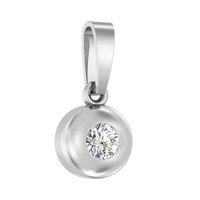 Pendant in 14K White Gold with Cubic Zirconia