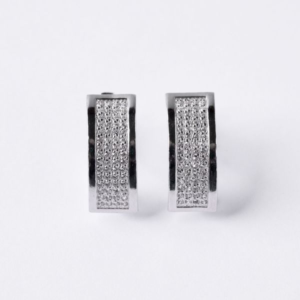 925 Sterling Silver Lever Back Earrings with Cubic Zirconia