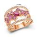 Ring in 14K Rose Gold with Rubies and Diamonds