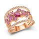 Ring in 14K Rose Gold with Rubies and Diamonds