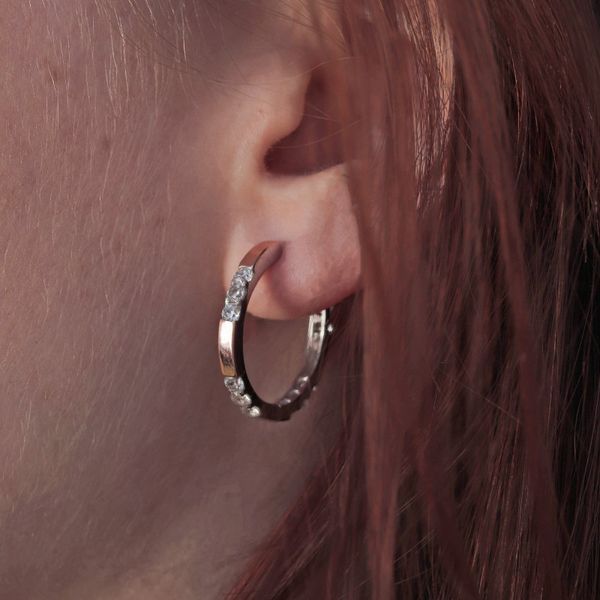 Gold Plated Sterling Silver Earrings with Cubic Zirconia