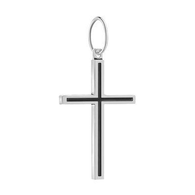 Minimalistic Cross in 14K White Gold and Enamel