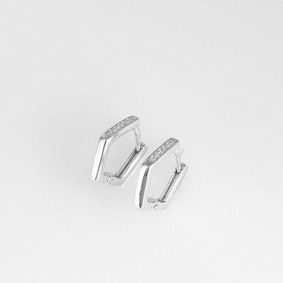 925 Sterling Silver Hoop Earrings with Cubic Zirconia