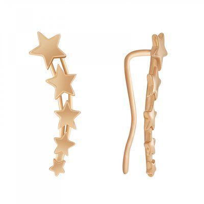 Stars Ear Climber in 14K Rose Gold