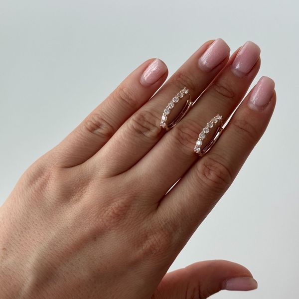 Hoop Earrings in 14K/585 Rose Gold with Cubic Zirconia