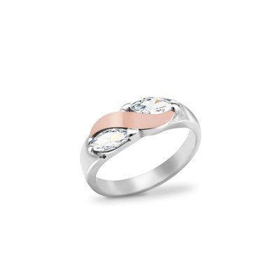 Gold Plated Sterling Silver Ring with Cubic Zirconia