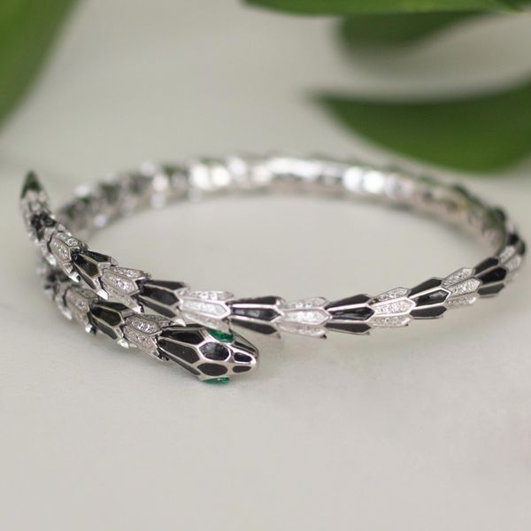 Sterling Silver Bracelet with Enamel and Cubic Zirconia
