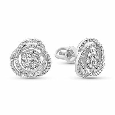Stud Earrings in 14K White Gold with Diamonds