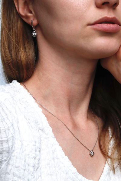 925 Sterling Silver Drop Earrings with Cubic Zirconia