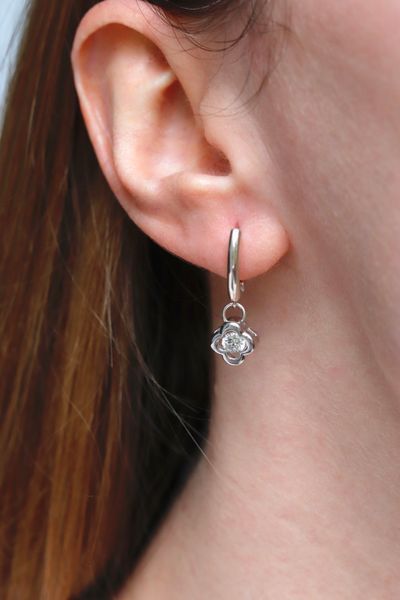 925 Sterling Silver Drop Earrings with Cubic Zirconia
