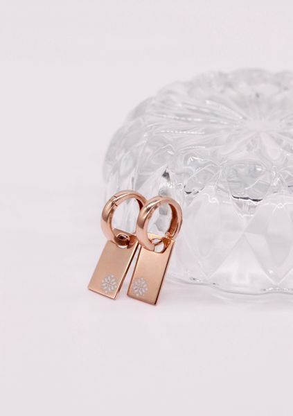 Drop Vyshyvanka Earrings in 14K/585 Rose Gold with Enamel