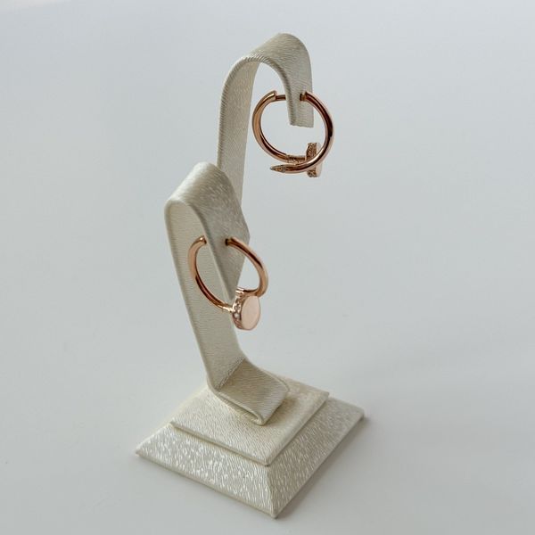 Hoop Earrings Nail in 14K/585 Rose Gold with Cubic Zirconia