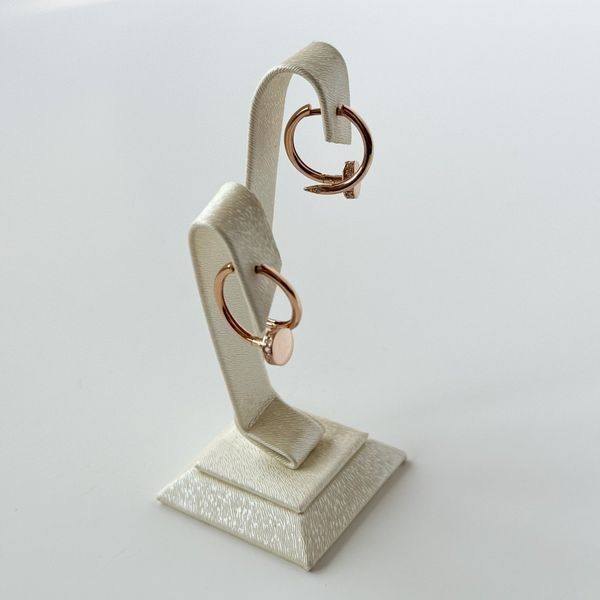 Hoop Earrings Nail in 14K/585 Rose Gold with Cubic Zirconia
