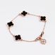 Clover Bracelet in 14K/585 Rose Gold with Onyx