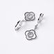 925 Sterling Silver Drop Clover Earrings with Mother of Pearl and Cubic Zirconia