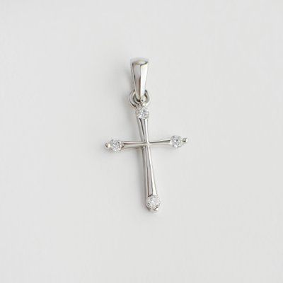 Cross in 14k White Gold with Zirconium
