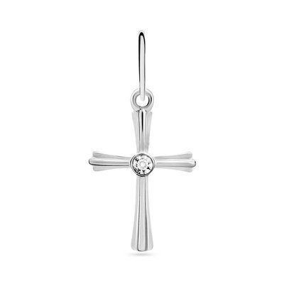 Cross in 14k White Gold with Cubic Zirconia
