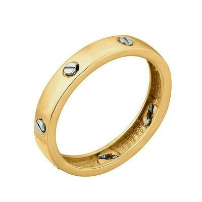 Ring in 14K Yellow Gold with Details in 14K White Gold