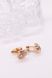 Cufflinks Tryzub in 14K/585 Rose Gold with Cubic Zirconia