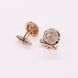 Cufflinks Tryzub in 14K/585 Rose Gold with Cubic Zirconia